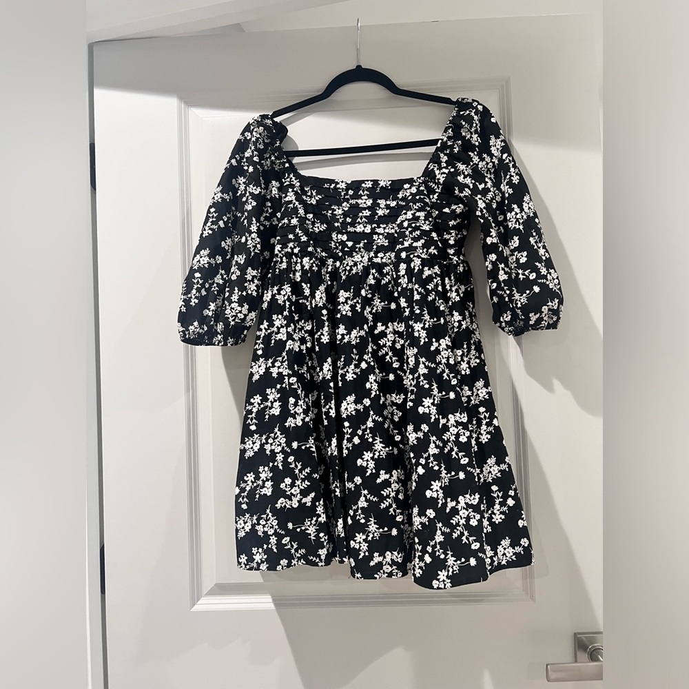 Black and white floral dress